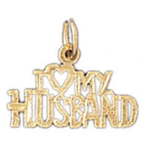 I Love My Husband Pendant Necklace Charm Bracelet in Yellow, White or Rose Gold 10109
