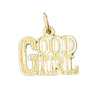 Good Girl Pendant Necklace Charm Bracelet in Yellow, White or Rose Gold 10117