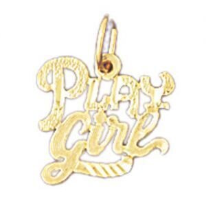 Dazzlers Jewelry Play Girl Pendant Necklace Charm Bracelet in Yellow, White or Rose Gold 10118, MPN…