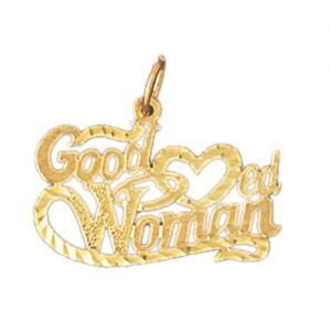 Good Loved Woman Pendant Necklace Charm Bracelet in Yellow, White or Rose Gold 10121