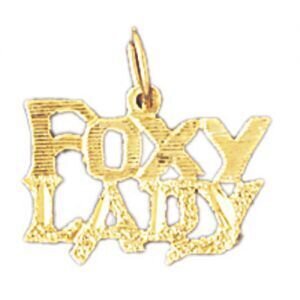 Foxy Lady Pendant Necklace Charm Bracelet in Yellow, White or Rose Gold 10124