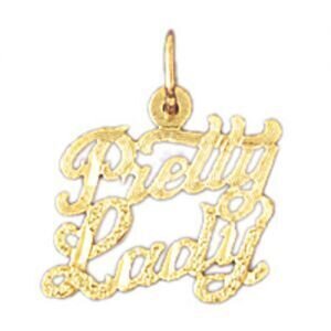 Pretty Lady Pendant Necklace Charm Bracelet in Yellow, White or Rose Gold 10126