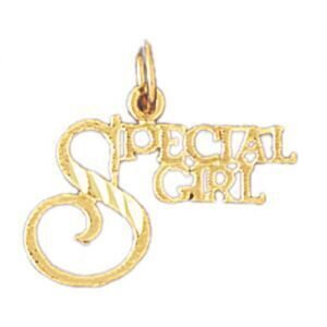 Special Girl Pendant Necklace Charm Bracelet in Yellow, White or Rose Gold 10127