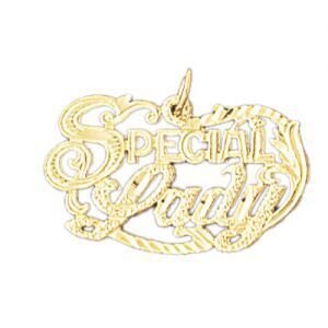 Special Lady Pendant Necklace Charm Bracelet in Yellow, White or Rose Gold 10129