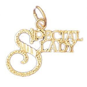 Special Lady Pendant Necklace Charm Bracelet in Yellow, White or Rose Gold 10136