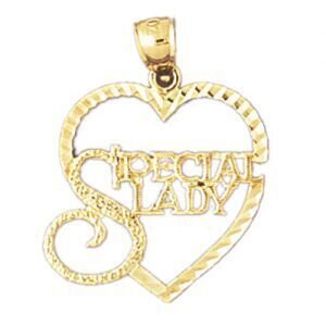 Special Lady Pendant Necklace Charm Bracelet in Yellow, White or Rose Gold 10137