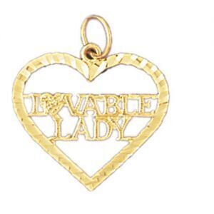Lovable Lay Pendant Necklace Charm Bracelet in Yellow, White or Rose Gold 10138
