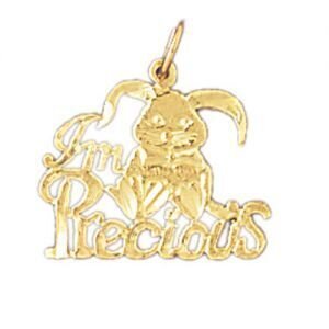 I Am Precious Pendant Necklace Charm Bracelet in Yellow, White or Rose Gold 10146
