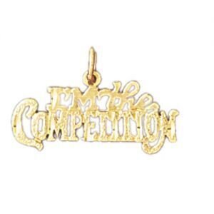 I Am The Competition Pendant Necklace Charm Bracelet in Yellow, White or Rose Gold 10150