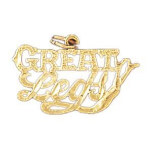 Great Legs Pendant Necklace Charm Bracelet in Yellow, White or Rose Gold 10152