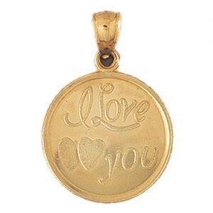 Dazzlers Jewelry I Love You Pendant Necklace Charm Bracelet in Yellow, White or Rose Gold 10156, MP…