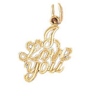 I Love You Pendant Necklace Charm Bracelet in Yellow, White or Rose Gold 10191