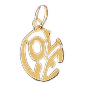 Love Pendant Necklace Charm Bracelet in Yellow, White or Rose Gold 10202