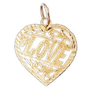 Love Pendant Necklace Charm Bracelet in Yellow, White or Rose Gold 10205