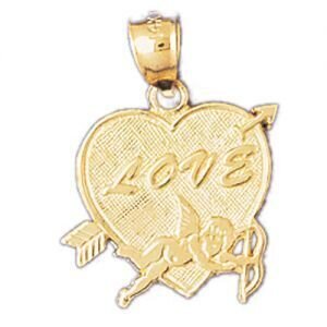 Love Pendant Necklace Charm Bracelet in Yellow, White or Rose Gold 10209