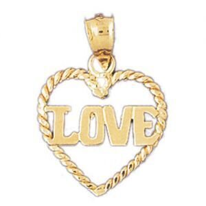 Love Pendant Necklace Charm Bracelet in Yellow, White or Rose Gold 10210