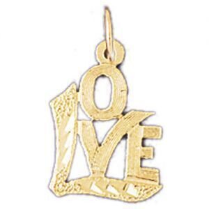 Love Pendant Necklace Charm Bracelet in Yellow, White or Rose Gold 10211