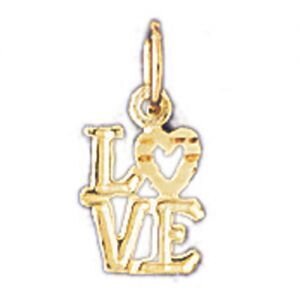 Love Pendant Necklace Charm Bracelet in Yellow, White or Rose Gold 10212