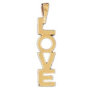Love Pendant Necklace Charm Bracelet in Yellow, White or Rose Gold 10214