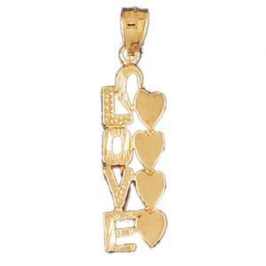 Love Pendant Necklace Charm Bracelet in Yellow, White or Rose Gold 10215