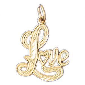 Love Pendant Necklace Charm Bracelet in Yellow, White or Rose Gold 10217
