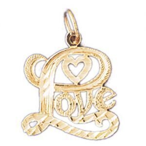 Love Pendant Necklace Charm Bracelet in Yellow, White or Rose Gold 10218