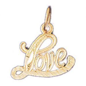 Love Pendant Necklace Charm Bracelet in Yellow, White or Rose Gold 10220