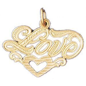 Love Pendant Necklace Charm Bracelet in Yellow, White or Rose Gold 10225