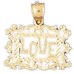 Love Pendant Necklace Charm Bracelet in Yellow, White or Rose Gold 10226