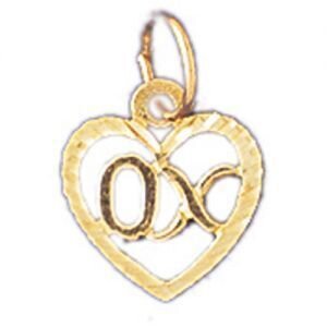 Xoxo Pendant Necklace Charm Bracelet in Yellow, White or Rose Gold 10228