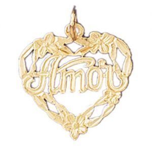 Amor Pendant Necklace Charm Bracelet in Yellow, White or Rose Gold 10232