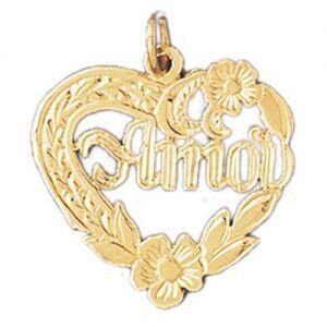 Amor Pendant Necklace Charm Bracelet in Yellow, White or Rose Gold 10233