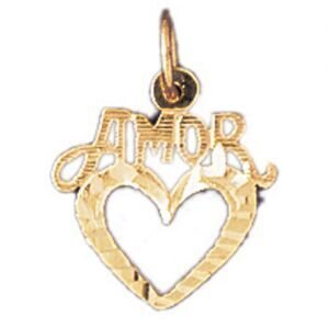 Amor Pendant Necklace Charm Bracelet in Yellow, White or Rose Gold 10237