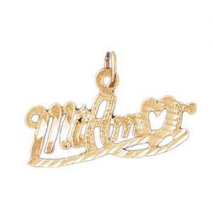 Mi Amor Pendant Necklace Charm Bracelet in Yellow, White or Rose Gold 10239
