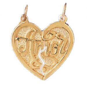Amor Pendant Necklace Charm Bracelet in Yellow, White or Rose Gold 10242
