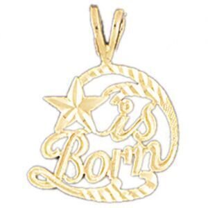 Star Is Born Pendant Necklace Charm Bracelet in Yellow, White or Rose Gold 10246