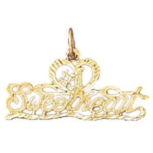 Sweet Heart Pendant Necklace Charm Bracelet in Yellow, White or Rose Gold 10282