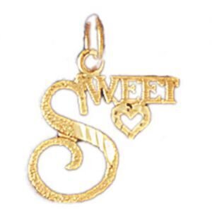 Sweet Heart Pendant Necklace Charm Bracelet in Yellow, White or Rose Gold 10286
