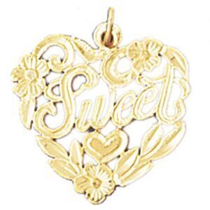 Sweet Pendant Necklace Charm Bracelet in Yellow, White or Rose Gold 10288
