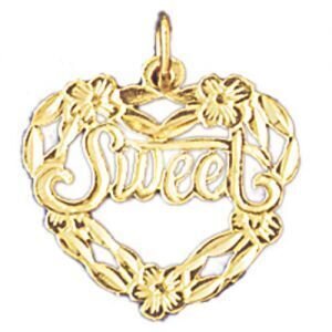 Sweet Pendant Necklace Charm Bracelet in Yellow, White or Rose Gold 10289