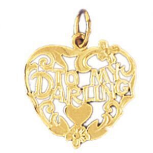 To My Darling Pendant Necklace Charm Bracelet in Yellow, White or Rose Gold 10291