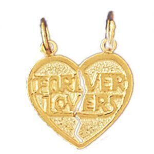 Forever Lovers Pendant Necklace Charm Bracelet in Yellow, White or Rose Gold 10304