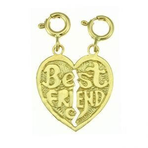Best Friend Pendant Necklace Charm Bracelet in Yellow, White or Rose Gold 10357