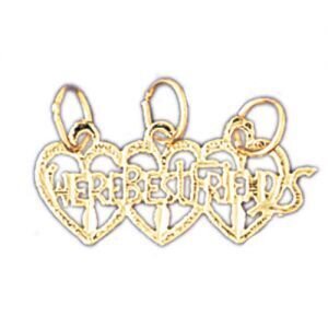 We Are Best Friends Pendant Necklace Charm Bracelet in Yellow, White or Rose Gold 10369