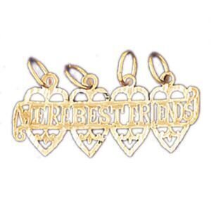 We Are Best Friends Pendant Necklace Charm Bracelet in Yellow, White or Rose Gold 10371