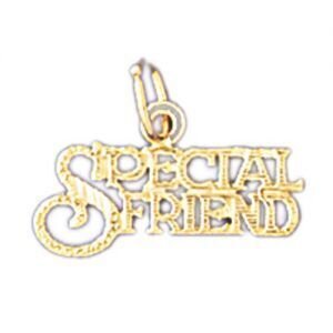 Special Friend Pendant Necklace Charm Bracelet in Yellow, White or Rose Gold 10374