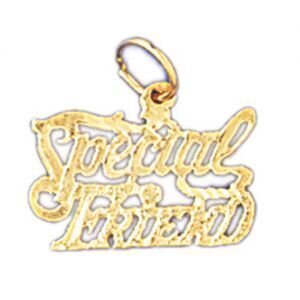 Special Friend Pendant Necklace Charm Bracelet in Yellow, White or Rose Gold 10376