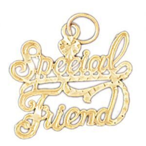 Special Friend Pendant Necklace Charm Bracelet in Yellow, White or Rose Gold 10378