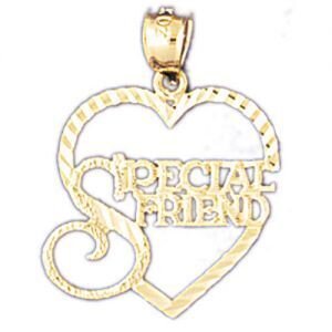 Special Friend Pendant Necklace Charm Bracelet in Yellow, White or Rose Gold 10379