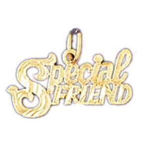 Special Friend Pendant Necklace Charm Bracelet in Yellow, White or Rose Gold 10382